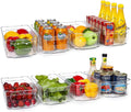 Refrigerator Organizer Bins, 8Pcs Clear Bins, Pantry Kitchen Organization and Storage, 12.5" Long